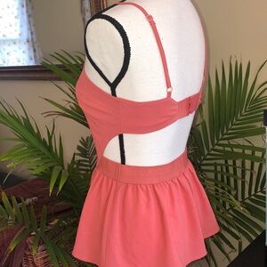 BB Dakota cut out open back peach tank
